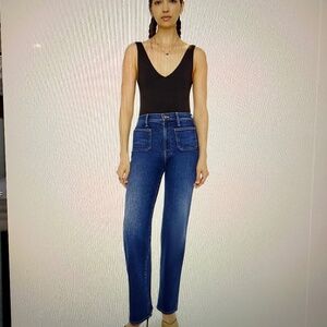 MOTHER JEANS Size 31 Patch Pocket Rambler Zip Sneak